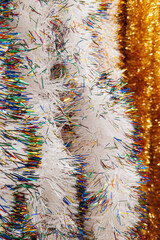 Bright and shiny tinsel for the winter holidays