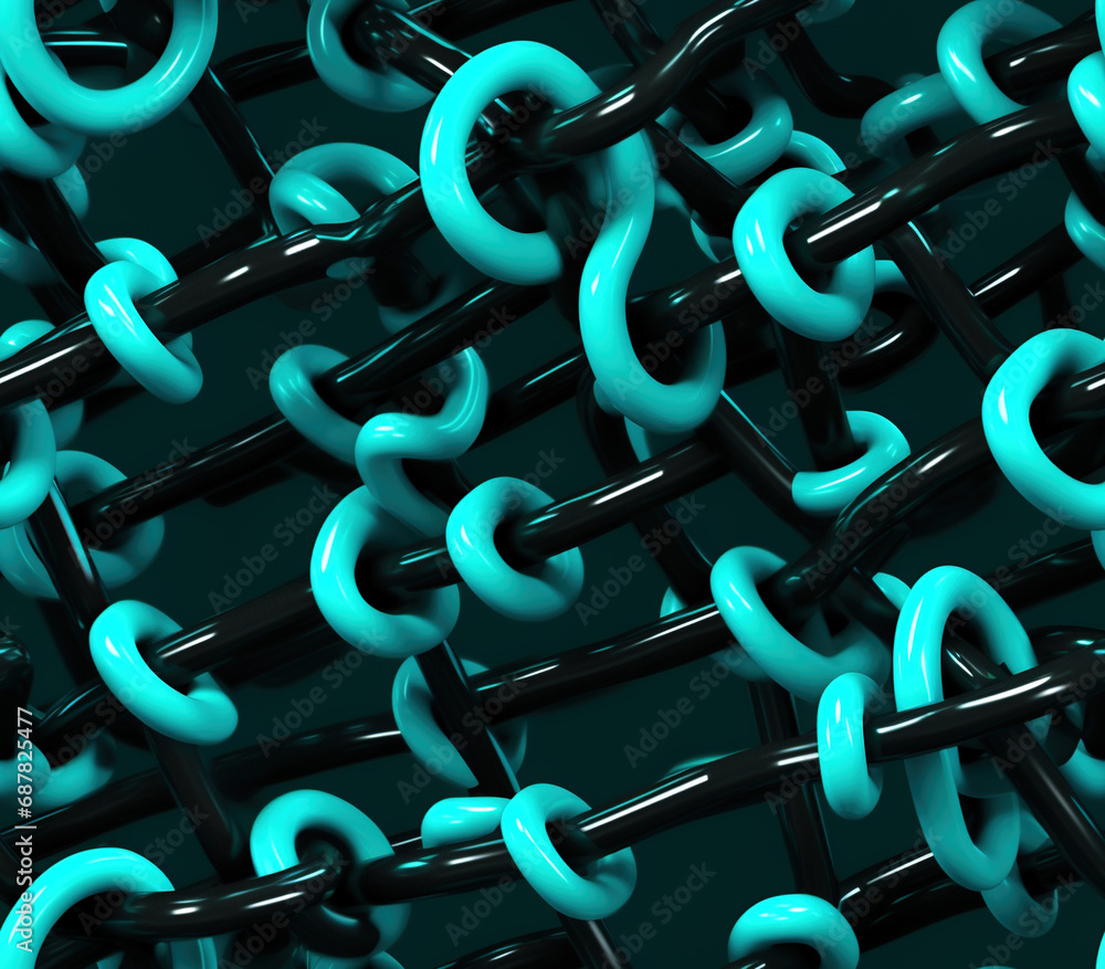 Poster 3d chain link seamless patterns