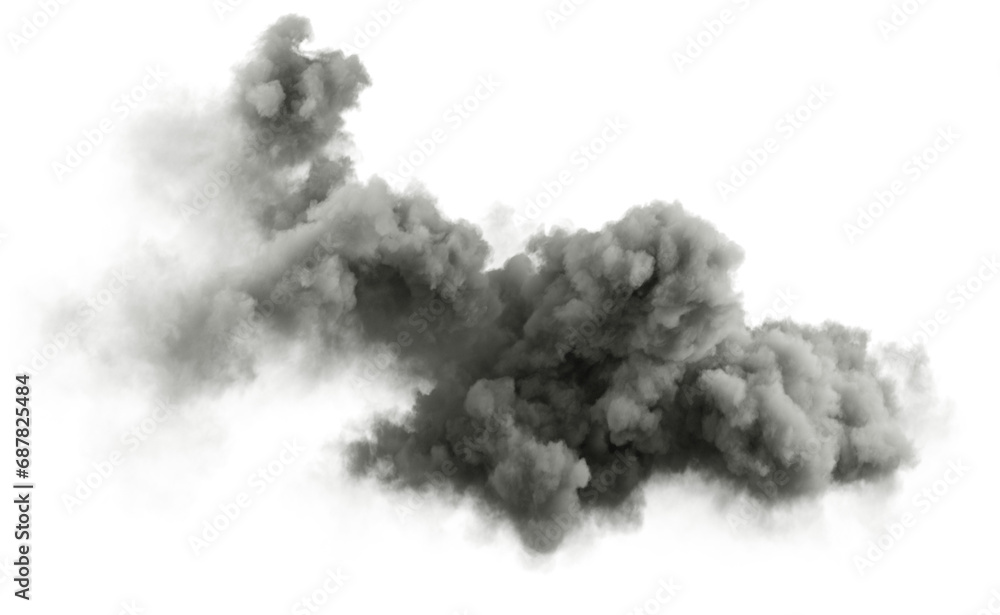 Aufkleber Pollution clouds flowing shapes isolated transparent backgrounds 3d rendering png