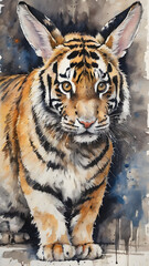 Obraz premium tiger watercolor painting