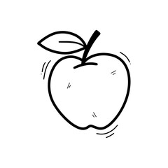 Hand Drawn Apple Illustration. Doodle Vector. Isolated on White Background - EPS 10 Vector