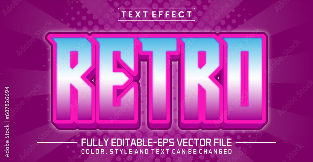 Poster retro text editable style effect