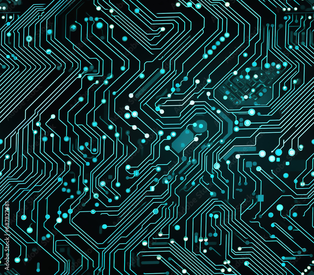 Poster 3d circuit board seamless patterns