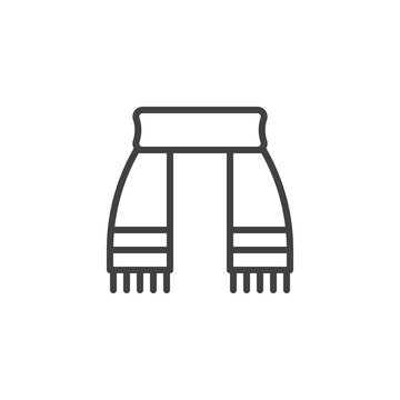 recommend clip art: Winter scarf line icon