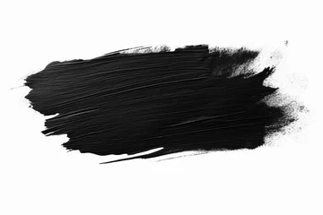 Foto op Plexiglas black brush stroke isolated white background © meow