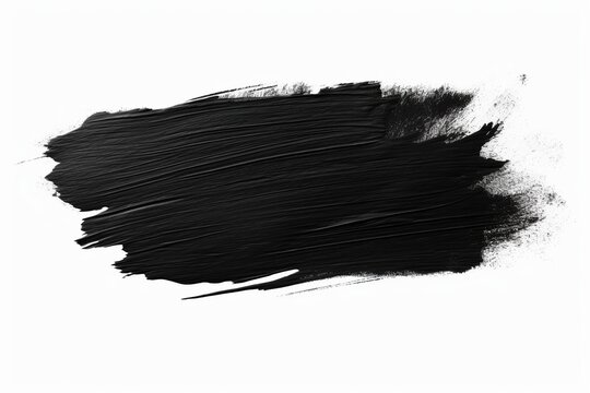 black brush stroke isolated white background