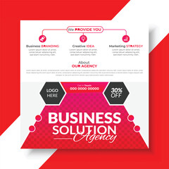 Digital marketing agency promotional banner and corporate social media post design template.
