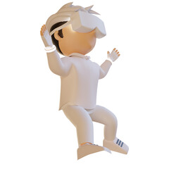3D White Metaverse Character Virtual Reality Illustration