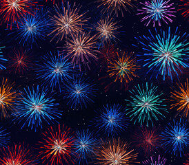 3D Firework Seamless Patterns