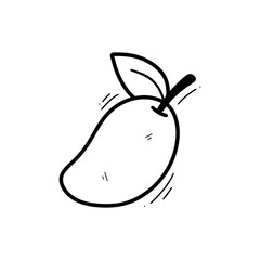 Hand Drawn Mango Illustration. Doodle Vector. Isolated on White Background - EPS 10 Vector