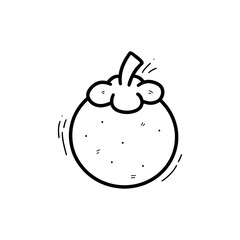 Hand Drawn Mangosteen Illustration. Doodle Vector. Isolated on White Background - EPS 10 Vector