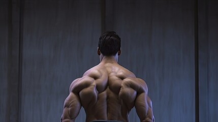 back of a bodybuilder showing some muscles