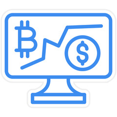 Cryptocurrency Investment Icon Style