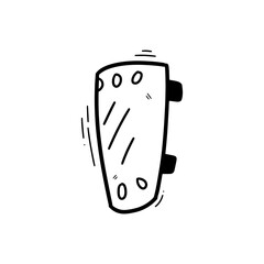 Hand Drawn Shin Guard Illustration. Doodle Vector. Isolated on White Background - EPS 10 Vector