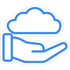 Cloud in Hands Icon Style