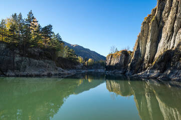 View of river Katun and Altay mountains
