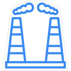 Chimney Pollution Icon Style