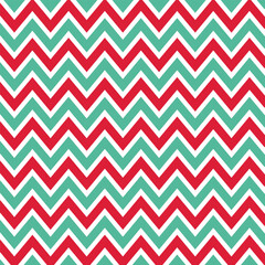 Christmas pattern chevron design wallpaper. Red, green and beige color zigzag pattern.
