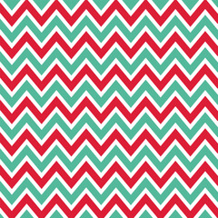Christmas pattern chevron design wallpaper. Red, green and beige color zigzag pattern.