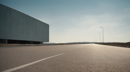 Fototapeta na wymiar Dusk Future Architecture Empty Scene