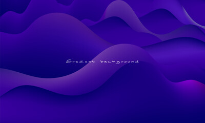 Abstract gradient mesh wavy liquit background. Blue, violet and yellow saturated vivid color blend. Design template.