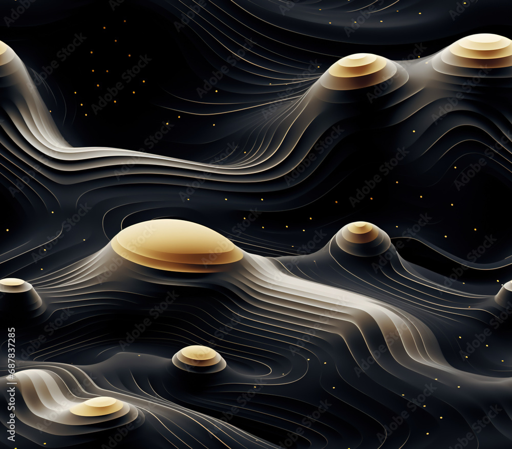 Poster 3d interstellar seamless patterns