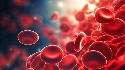 human red blood cells stream in vien cardiovascular medical rese - obrazy, fototapety, plakaty