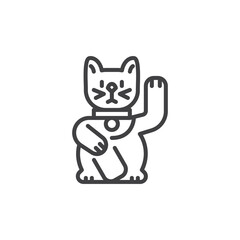 Lucky cat line icon