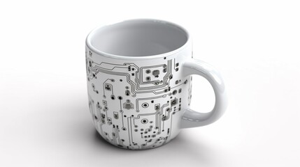 white Coffee mug with tech joke Ai Generative