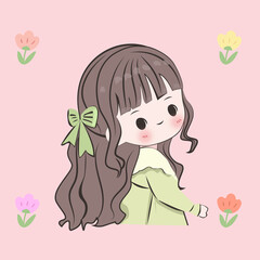 girl with flowers