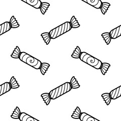 candy seamless pattern on white background