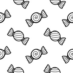 candy seamless pattern on white background