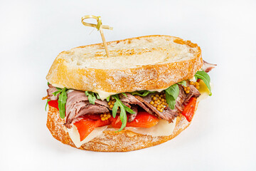 tasty sandwich on the white