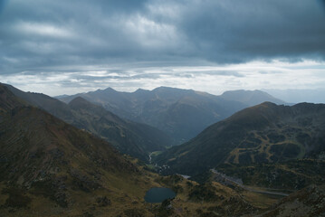 Views from the solar viewpoint of Tristania, Ordino Andorra. Mountain scenery in the Pyrenees of Andorra and France.