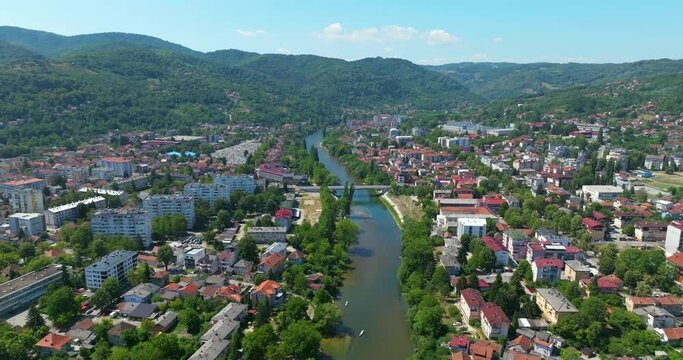 Aerial view of Banja Luka in Bosnia