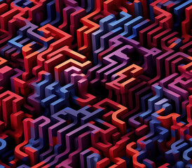 3D Labyrinth Seamless Patterns