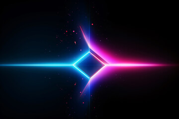Abstract Neon Arrow: Speed and Technology Concept, Glowing Pink Blue Lines