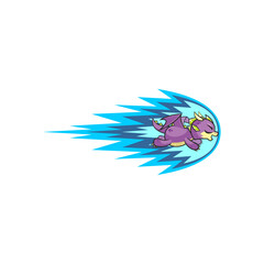 vector cute flying dragon funny