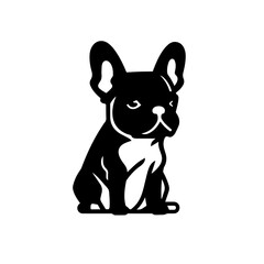 French Bulldog Logo Monochrome Design Style
