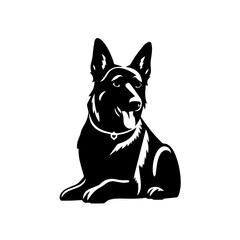 German Shepherd Logo Monochrome Design Style