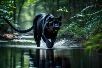 black tiger in water