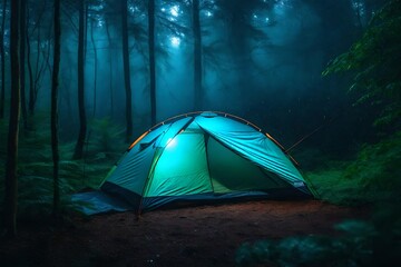 tent in the forest