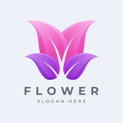 Logo Design Modern Flower Colorful or Gradient