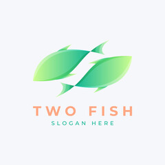 Logo Design Modern Fish Colorful or Gradient