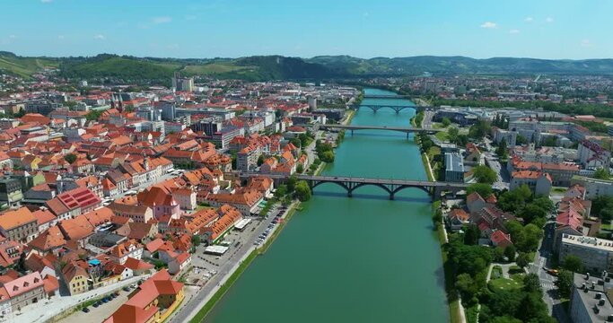 Aerial view of Maribor in Slovenia