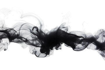 Enigmatic Black Smoke Drifting on transparent background PNG
