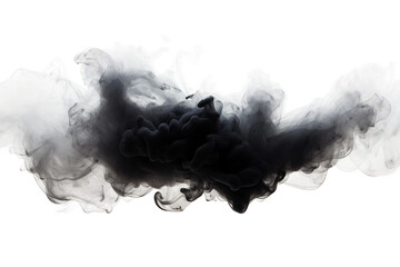 Dynamic Black Smoke Cloud on transparent background PNG