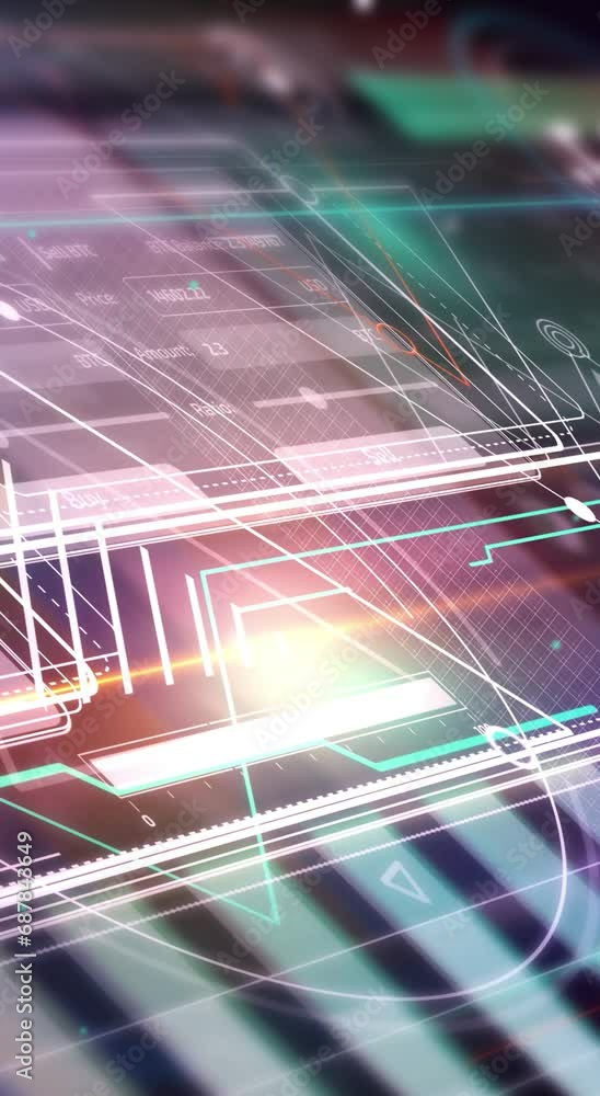 Poster animation of digital data in 3d space