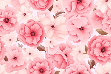 Mothers day Easter or spring flower background with a seamless repeat and fully tileable display of flowers