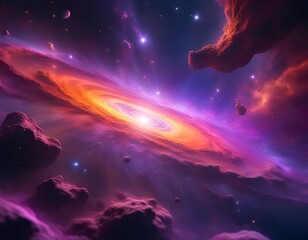 Obraz na płótnie Canvas Breathtaking Galaxy in the Deep Space AI Artwork